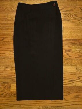 Et Vous Women’s Sz 6 Classic Minimal Preppy Dark Navy Blue Wrap Maxi Skirt